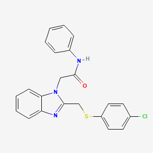2-(2-(((4-Chlorophenyl)sulfanyl)methyl)-1H-1,3-benzimidazol-1-yl)-N-phenylacetamide