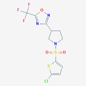 3-(1-((5-Chlorothiophen-2-yl)sulfonyl)pyrrolidin-3-yl)-5-(trifluoromethyl)-1,2,4-oxadiazole