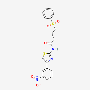 N-(4-(3-nitrophenyl)thiazol-2-yl)-4-(phenylsulfonyl)butanamide