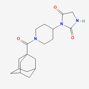 molecular formula C19H27N3O3 B2674945 3-(1-((3r,5r,7r)-Adamantane-1-carbonyl)piperidin-4-yl)imidazolidine-2,4-dione CAS No. 2034270-15-8