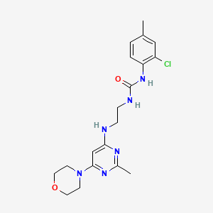 molecular formula C19H25ClN6O2 B2674947 1-(2-氯-4-甲基苯基)-3-(2-((2-甲基-6-吗啉吡咯并[4,5-d]嘧啶-4-基)氨基)乙基)脲 CAS No. 1203118-53-9