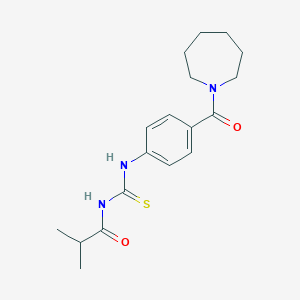 molecular formula C18H25N3O2S B267495 N-[4-(1-azepanylcarbonyl)phenyl]-N'-isobutyrylthiourea 