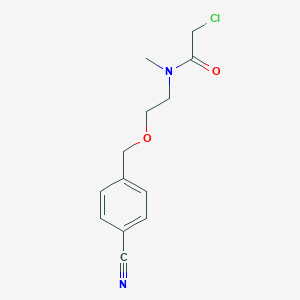 molecular formula C13H15ClN2O2 B2674956 2-Chloro-N-[2-[(4-cyanophenyl)methoxy]ethyl]-N-methylacetamide CAS No. 2411298-86-5