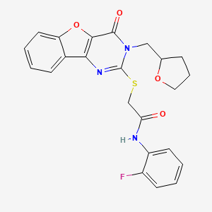 N-(2-fluorophenyl)-2-{[4-oxo-3-(tetrahydrofuran-2-ylmethyl)-3,4-dihydro[1]benzofuro[3,2-d]pyrimidin-2-yl]sulfanyl}acetamide