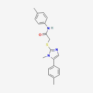 molecular formula C20H21N3OS B2674964 2-((1-methyl-5-(p-tolyl)-1H-imidazol-2-yl)thio)-N-(p-tolyl)acetamide CAS No. 1207003-51-7