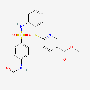 Methyl 6-{[2-({[4-(acetylamino)phenyl]sulfonyl}amino)phenyl]sulfanyl}nicotinate