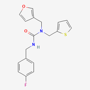 3-(4-Fluorobenzyl)-1-(furan-3-ylmethyl)-1-(thiophen-2-ylmethyl)urea