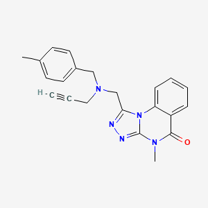 4-methyl-1-({[(4-methylphenyl)methyl](prop-2-yn-1-yl)amino}methyl)-4H,5H-[1,2,4]triazolo[4,3-a]quinazolin-5-one