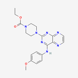Ethyl 4-(4-((4-methoxyphenyl)amino)pteridin-2-yl)piperazine-1-carboxylate