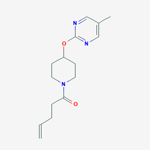molecular formula C15H21N3O2 B2674991 1-[4-(5-Methylpyrimidin-2-yl)oxypiperidin-1-yl]pent-4-en-1-one CAS No. 2380097-44-7