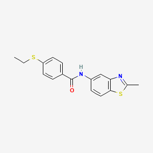 4-ethylsulfanyl-N-(2-methyl-1,3-benzothiazol-5-yl)benzamide
