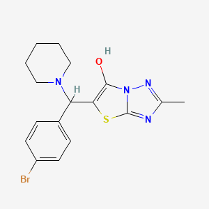 molecular formula C17H19BrN4OS B2675012 5-((4-Bromophenyl)(piperidin-1-yl)methyl)-2-methylthiazolo[3,2-b][1,2,4]triazol-6-ol CAS No. 851809-58-0