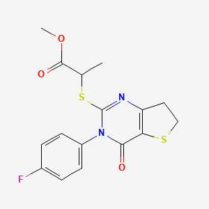 Methyl 2-((3-(4-fluorophenyl)-4-oxo-3,4,6,7-tetrahydrothieno[3,2-d]pyrimidin-2-yl)thio)propanoate