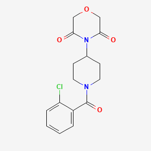 molecular formula C16H17ClN2O4 B2675022 4-(1-(2-氯苯甲酰)哌啶-4-基)吗啉-3,5-二酮 CAS No. 2034391-23-4