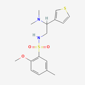 molecular formula C16H22N2O3S2 B2675025 N-(2-(二甲基氨基)-2-(噻吩-3-基)乙基)-2-甲氧基-5-甲基苯磺酰胺 CAS No. 954619-27-3