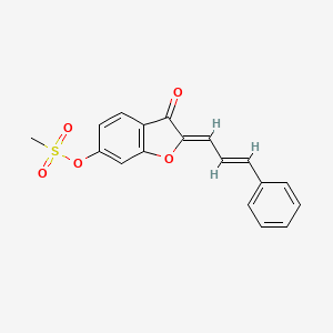 (Z)-3-oxo-2-((E)-3-phenylallylidene)-2,3-dihydrobenzofuran-6-yl methanesulfonate