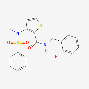 N-(2-fluorobenzyl)-3-[methyl(phenylsulfonyl)amino]thiophene-2-carboxamide