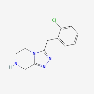 molecular formula C12H13ClN4 B2675032 3-[(2-Chlorophenyl)methyl]-5H,6H,7H,8H-[1,2,4]triazolo[4,3-a]pyrazine CAS No. 1283439-01-9