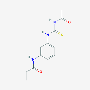 molecular formula C12H15N3O2S B267504 N-(3-{[(acetylamino)carbothioyl]amino}phenyl)propanamide 