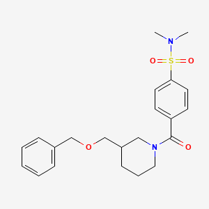 molecular formula C22H28N2O4S B2675044 4-(3-((benzyloxy)methyl)piperidine-1-carbonyl)-N,N-dimethylbenzenesulfonamide CAS No. 1251634-39-5