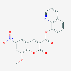 molecular formula C20H12N2O7 B2675050 quinolin-8-yl 8-methoxy-6-nitro-2-oxo-2H-chromene-3-carboxylate CAS No. 868213-57-4