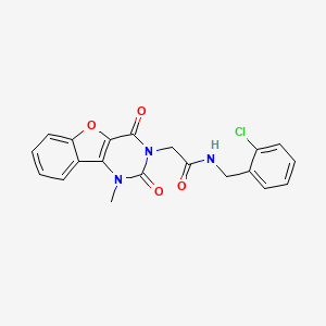 molecular formula C20H16ClN3O4 B2675053 N-(2-chlorobenzyl)-2-(1-methyl-2,4-dioxo-1,2-dihydrobenzofuro[3,2-d]pyrimidin-3(4H)-yl)acetamide CAS No. 1251592-15-0