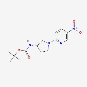 molecular formula C14H20N4O4 B2675054 (S)-tert-Butyl 1-(5-nitropyridin-2-yl)pyrrolidin-3-ylcarbamate CAS No. 1085841-14-0