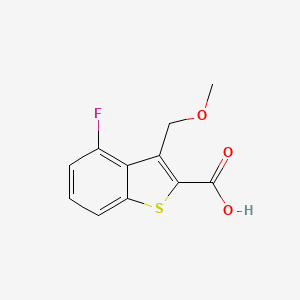 molecular formula C11H9FO3S B2675057 4-Fluoro-3-(methoxymethyl)-1-benzothiophene-2-carboxylic acid CAS No. 854357-47-4