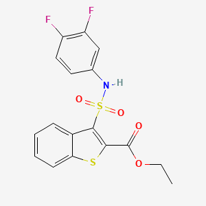 molecular formula C17H13F2NO4S2 B2675058 Ethyl 3-[(3,4-difluorophenyl)sulfamoyl]-1-benzothiophene-2-carboxylate CAS No. 932303-49-6