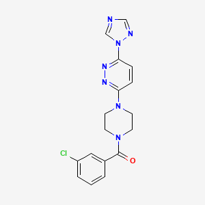 (4-(6-(1H-1,2,4-triazol-1-yl)pyridazin-3-yl)piperazin-1-yl)(3-chlorophenyl)methanone