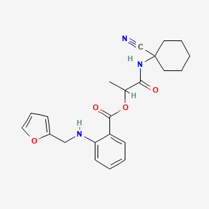 molecular formula C22H25N3O4 B2675065 1-[(1-Cyanocyclohexyl)carbamoyl]ethyl 2-{[(furan-2-yl)methyl]amino}benzoate CAS No. 937865-57-1