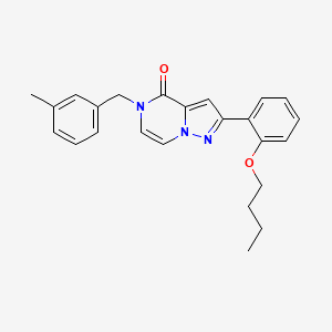 molecular formula C24H25N3O2 B2675066 2-(2-butoxyphenyl)-5-(3-methylbenzyl)pyrazolo[1,5-a]pyrazin-4(5H)-one CAS No. 1358377-39-5