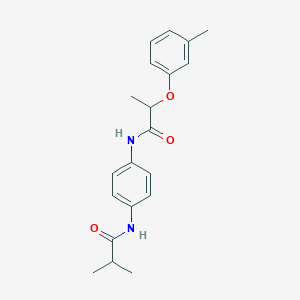 molecular formula C20H24N2O3 B267507 2-methyl-N-(4-{[2-(3-methylphenoxy)propanoyl]amino}phenyl)propanamide 
