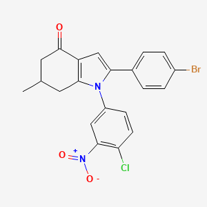 2-(4-Bromophenyl)-1-(4-chloro-3-nitrophenyl)-6-methyl-5,6,7-trihydroindol-4-one