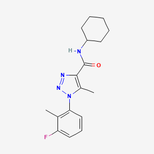 molecular formula C17H21FN4O B2675076 N-环己基-1-(3-氟-2-甲基苯基)-5-甲基-1H-1,2,3-噻唑-4-基甲酰胺 CAS No. 1326892-95-8