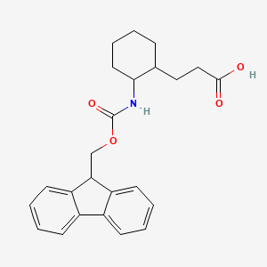 molecular formula C24H27NO4 B2675081 3-[2-(9H-芴-9-基甲氧羰胺基)环己基]丙酸 CAS No. 2137780-67-5