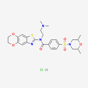 N-(6,7-dihydro-[1,4]dioxino[2',3':4,5]benzo[1,2-d]thiazol-2-yl)-N-(2-(dimethylamino)ethyl)-4-((2,6-dimethylmorpholino)sulfonyl)benzamide hydrochloride