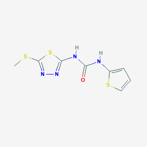 molecular formula C8H8N4OS3 B2675087 1-(5-(Methylthio)-1,3,4-thiadiazol-2-yl)-3-(thiophen-2-yl)urea CAS No. 1001828-22-3