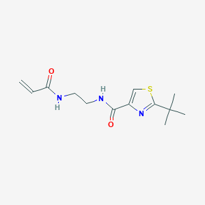 molecular formula C13H19N3O2S B2675088 2-Tert-butyl-N-[2-(prop-2-enoylamino)ethyl]-1,3-thiazole-4-carboxamide CAS No. 2201240-42-6