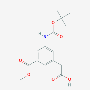 molecular formula C15H19NO6 B2675089 2-[3-甲氧羰基-5-[(2-甲基丙烷-2-基)氧羰胺基]苯基]乙酸 CAS No. 2490420-55-6