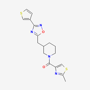 (2-Methylthiazol-4-yl)(3-((3-(thiophen-3-yl)-1,2,4-oxadiazol-5-yl)methyl)piperidin-1-yl)methanone