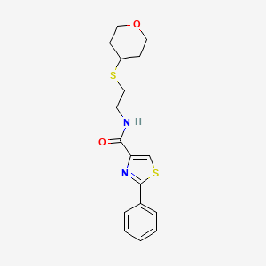 2-phenyl-N-(2-((tetrahydro-2H-pyran-4-yl)thio)ethyl)thiazole-4-carboxamide