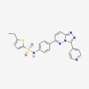 molecular formula C22H18N6O2S2 B2675101 5-ethyl-N-(4-(3-(pyridin-4-yl)-[1,2,4]triazolo[4,3-b]pyridazin-6-yl)phenyl)thiophene-2-sulfonamide CAS No. 894996-06-6