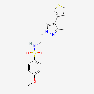 N-(2-(3,5-dimethyl-4-(thiophen-3-yl)-1H-pyrazol-1-yl)ethyl)-4-methoxybenzenesulfonamide