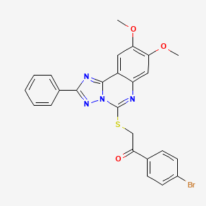 1-(4-Bromophenyl)-2-[(8,9-dimethoxy-2-phenyl[1,2,4]triazolo[1,5-c]quinazolin-5-yl)thio]ethanone