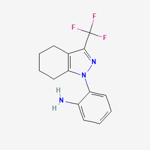 molecular formula C14H14F3N3 B2675109 2-(3-(Trifluoromethyl)-4,5,6,7-tetrahydro-1H-indazol-1-yl)aniline CAS No. 937607-82-4