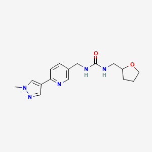 molecular formula C16H21N5O2 B2675113 1-((6-(1-methyl-1H-pyrazol-4-yl)pyridin-3-yl)methyl)-3-((tetrahydrofuran-2-yl)methyl)urea CAS No. 2034523-03-8
