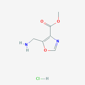 molecular formula C6H9ClN2O3 B2675114 Methyl 5-(aminomethyl)-1,3-oxazole-4-carboxylate hydrochloride CAS No. 2060709-38-6