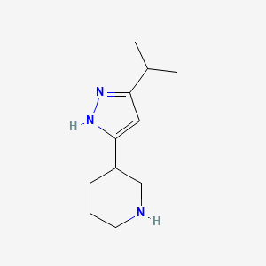 molecular formula C11H19N3 B2675120 3-[3-(propan-2-yl)-1H-pyrazol-5-yl]piperidine CAS No. 2089691-66-5