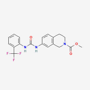 molecular formula C19H18F3N3O3 B2675124 methyl 7-(3-(2-(trifluoromethyl)phenyl)ureido)-3,4-dihydroisoquinoline-2(1H)-carboxylate CAS No. 1448075-16-8